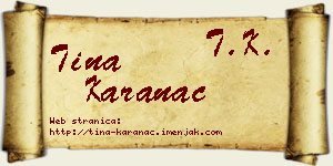 Tina Karanac vizit kartica